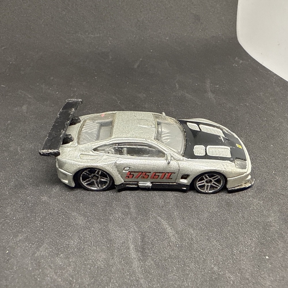 2007 All Stars Hot Wheels FERRARI 575 GTC #201 Gray Black USED Loose Race Car